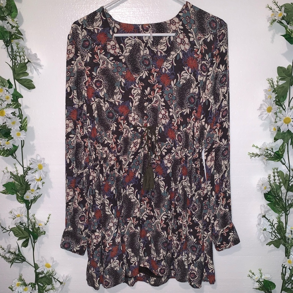 FREE PEOPLE: Stealing fire floral mini TUNIC DRESS